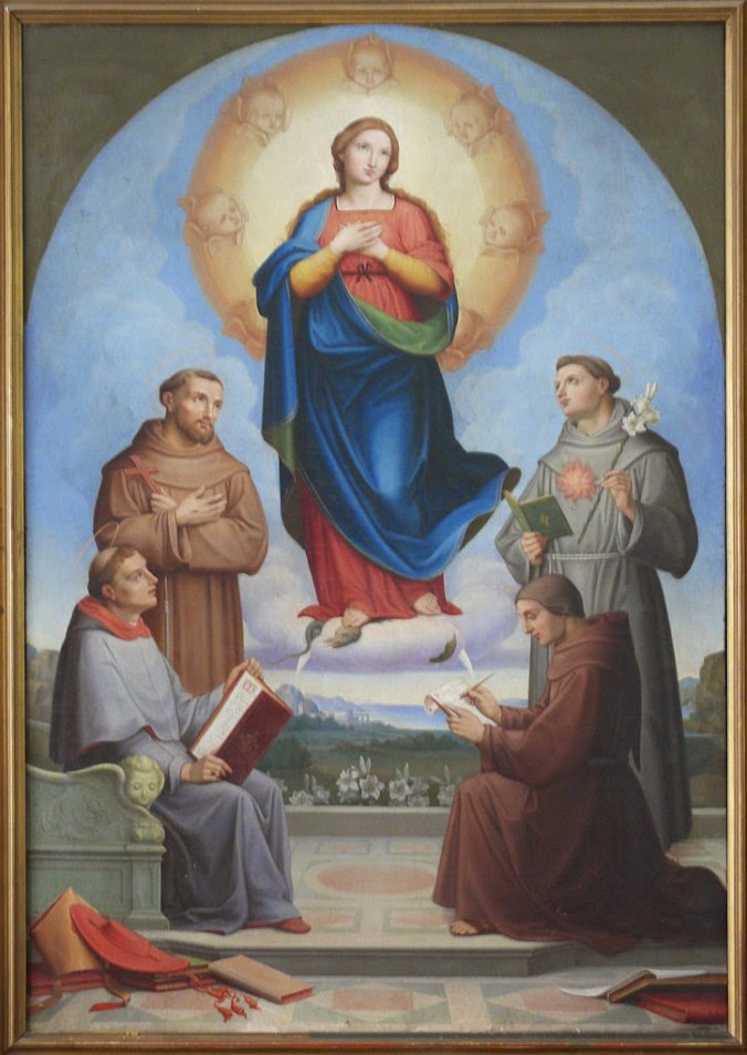 Albert Küchler (Brother Peter of Copenhagen) - Immaculate Conception with St. Bonaventure, Francis, Anthony and Blessed John Duns Scotus - Rome - Pontifical University Antonianum